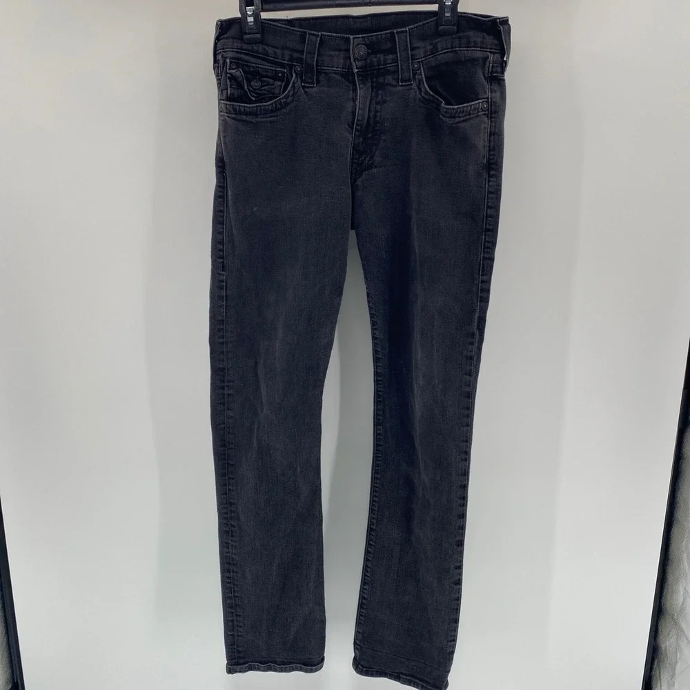 True Religion Ricky Jeans‎ Mens Tag 33 Actual 33x31 Black Relaxed Straight USA